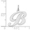 14K White Gold Medium Fancy Script Initial B Charm Jewerly 20mm x 20mm
